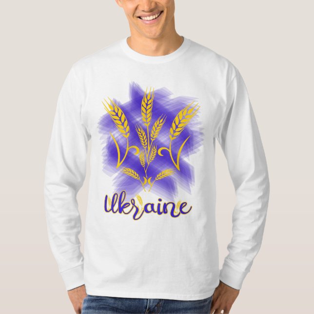 Ukrainian trident made of wheat ear T-Shirt (Front)