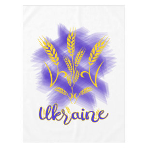 Ukrainian trident made of wheat ear tablecloth