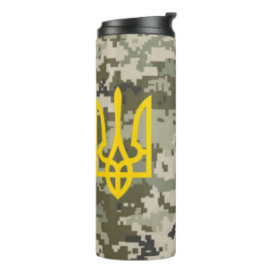 Ukrainian Trident Military camo cap  Thermal Tumbler
