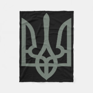 Ukrainian Trident Symbol Tryzub Emblem  Fleece Blanket