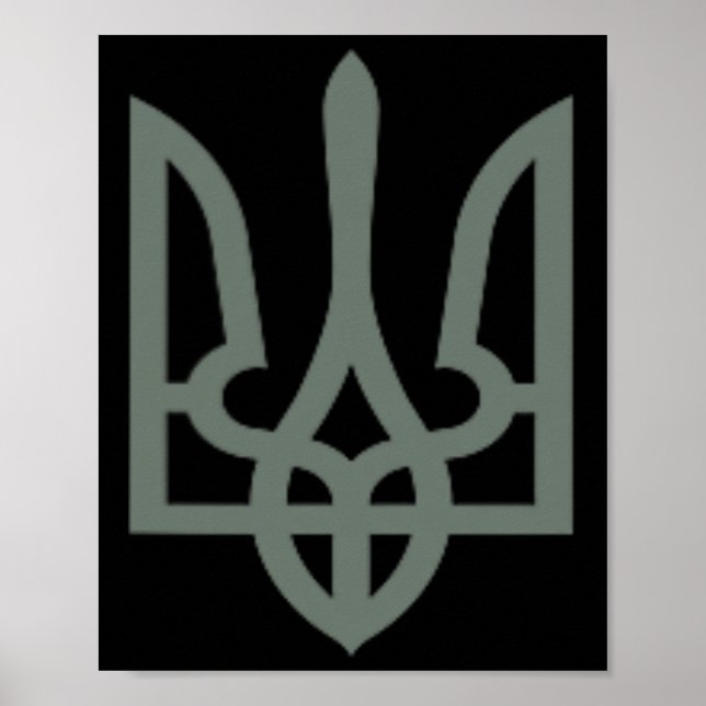 Ukrainian Trident Symbol Tryzub Emblem  Poster (Front)