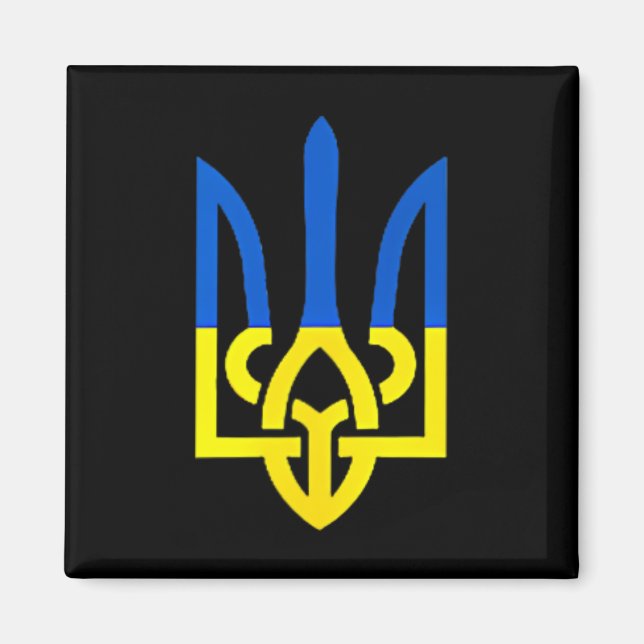 Ukrainian Trident Symbol - Ukraine Flag Support Pa Magnet (Front)