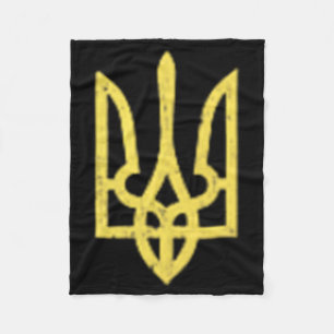 Ukrainian Trident Symbol - Ukraine Support Patriot Fleece Blanket