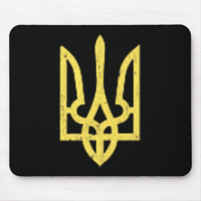 Ukrainian Trident Symbol - Ukraine Support Patriot Mouse Pad (Front)