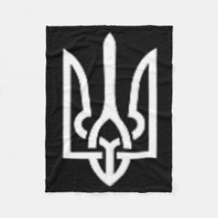 Ukrainian Trident Symbol - Ukraine Tryzub Patrioti Fleece Blanket