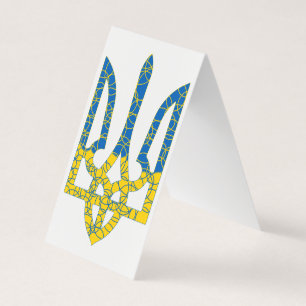 Ukrainian trident textured flag of Ukraine colours