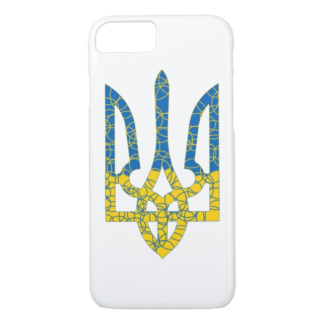 Ukrainian trident textured flag of Ukraine colours Case-Mate iPhone Case (Back)