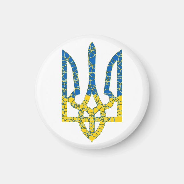Ukrainian trident textured flag of Ukraine colours Magnet (Front)