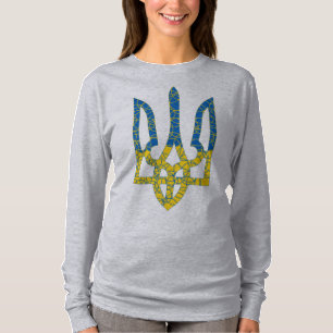 Ukrainian trident textured flag of Ukraine colours T-Shirt