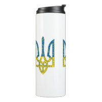 Ukrainian trident textured flag of Ukraine colours