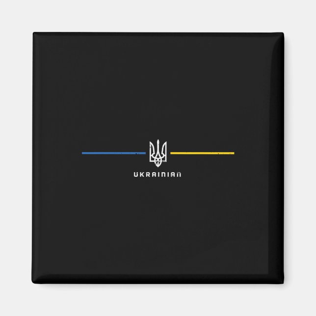 Ukrainian Trident Ukaine Lines Tryzub Symbol Men W Magnet (Front)