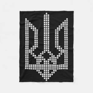 Ukrainian Trizub Symbol On The Heart - Ukraine Tri Fleece Blanket