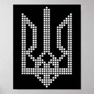 Ukrainian Trizub Symbol On The Heart - Ukraine Tri Poster