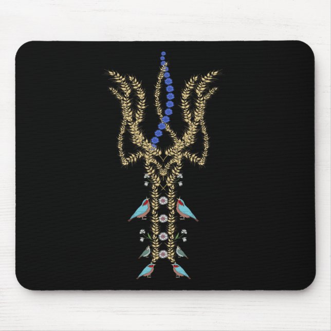 Ukrainian Trysub Retro Spikelets Birds Ukraine Vys Mouse Pad (Front)