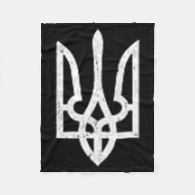 Ukrainian Tryzub Icon - Ukraine Trident  Fleece Blanket (Front)
