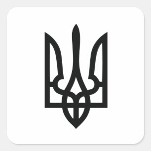 Ukrainian Tryzub Square Sticker
