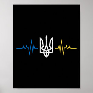 Ukrainian Tryzub Symbol On The Chest - Ukraine Tri Poster