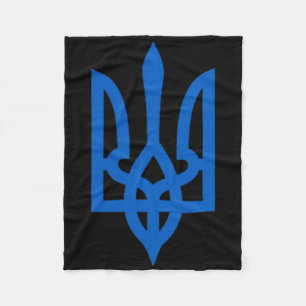 Ukrainian Tryzub Symbol On The Heart Fleece Blanket