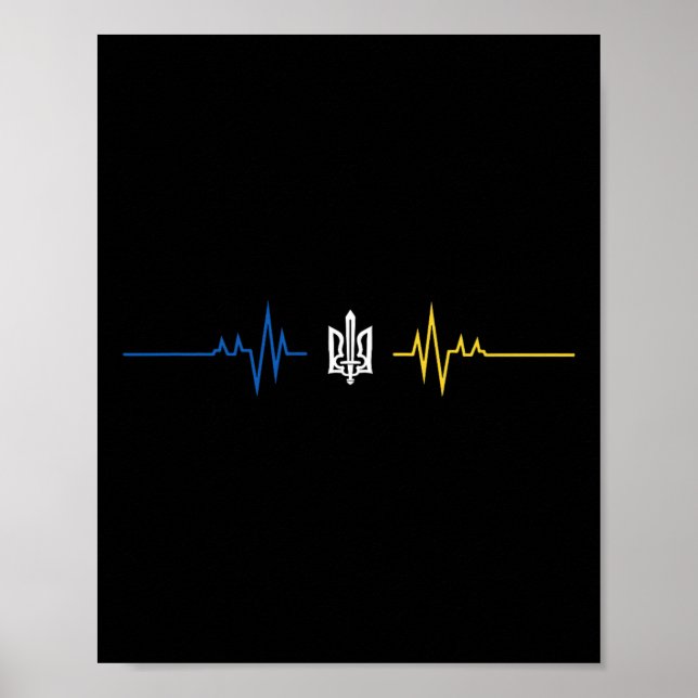 Ukrainian Tryzub Symbol With Sword - Ukraine Tride Poster (Front)