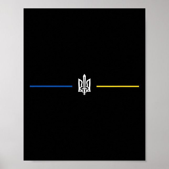 Ukrainian Tryzub Symbol With Sword - Ukraine Tride Poster (Front)