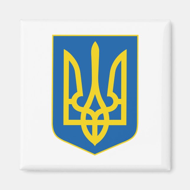 Ukrainian Tryzub (Trident) - Coat of Arms  Magnet (Front)