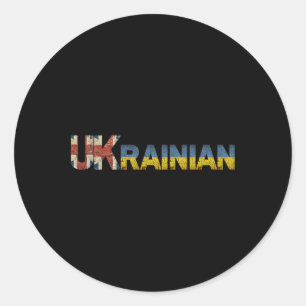 Ukrainian Uk Ukraine England English Scotland Flag Classic Round Sticker