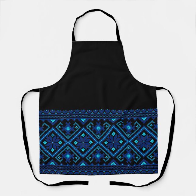 Ukrainian vushuvanka folk art All-Over Print Apron (Front)