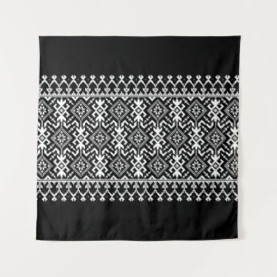 Ukrainian Vyshyvanka: Ethnic Ornament Fusion Tapestry