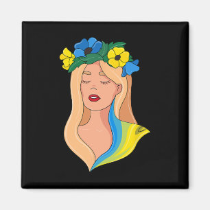 Ukrainian Women Ukrainian Girl Ukraine In Yellow - Magnet