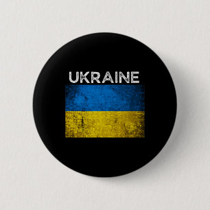 Ukrainian Yellow Blue Flag With Word Ukraine Distr 6 Cm Round Badge