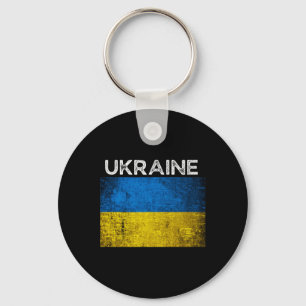 Ukrainian Yellow Blue Flag With Word Ukraine Distr Key Ring
