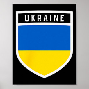 Ukranian Flag Shield Clic Pocket Dge Style Poster