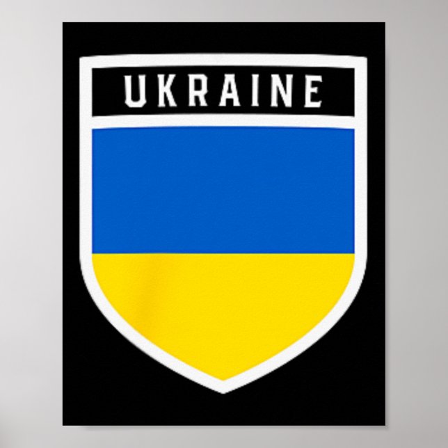 Ukranian Flag Shield Clic Pocket Dge Style  Poster (Front)