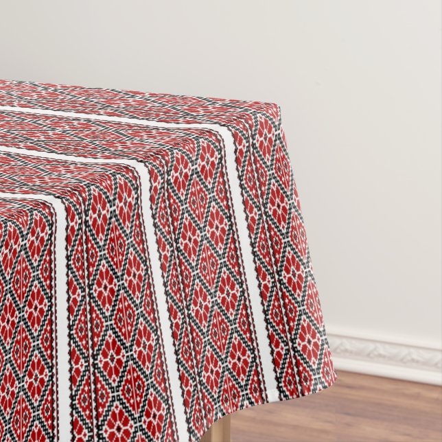 Ukrianian red black embroidery tablecloth (In Situ)