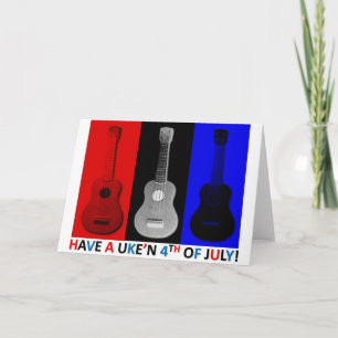 Ukulele 4th of July Card