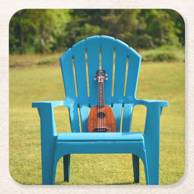 Ukulele and an Adirondack chair - coasters (Front)