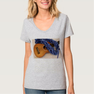 Ukulele and Blue Lei T-Shirt