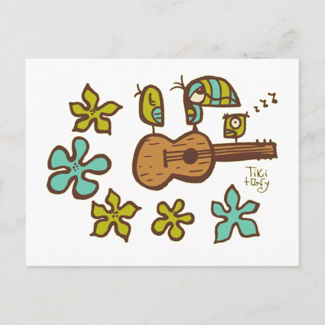 Ukulele Birds by Tiki tOny Postcard (Front)