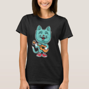 Ukulele Cat Cats Cute Kitty Owner Kitten Uke Play T-Shirt