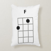 Ukulele Chord Diagram Throw Pillow | F & Fm