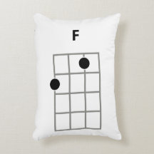 Ukulele Chord Diagram Throw Pillow | F &amp; Fm