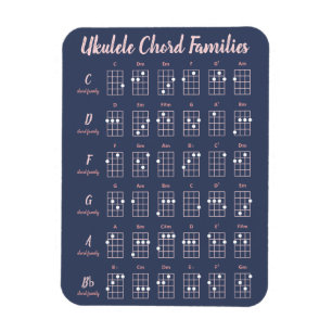Ukulele Chord Families Cute Modern Reference Chart Magnet