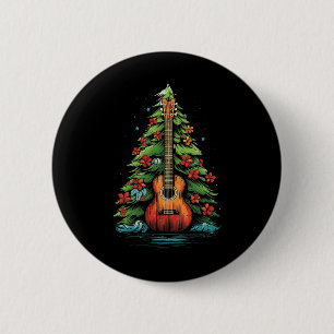Ukulele Christmas Music Graphic Tees For Men Women 6 Cm Round Badge