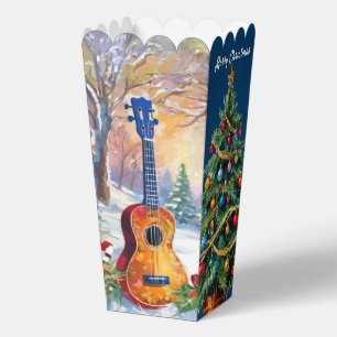 Ukulele Christmas Tree Popcorn Favour Box