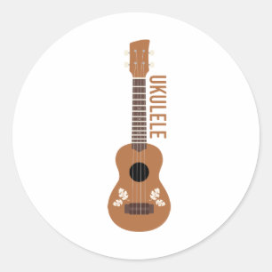 Ukulele Classic Round Sticker