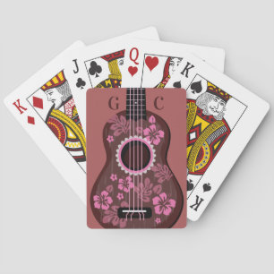 Ukulele custom monogram playing cards