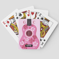 Ukulele custom monogram playing cards