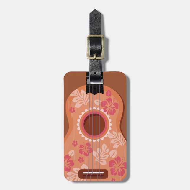 Ukulele custom text luggage tag (Front Vertical)