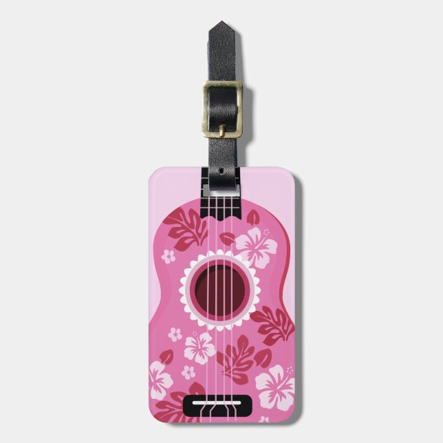 Ukulele custom text luggage tag (Front Vertical)