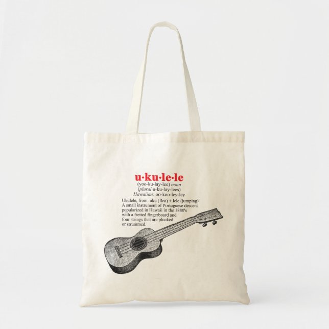 Ukulele Definition Tote Bag (Front)